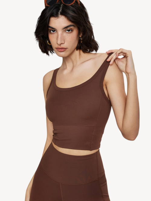 Built-In Bra Longline Yoga Tank — Light Support